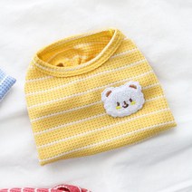 라라의스토어 강아지옷 와플 티셔츠 나시 외출복 실내복 애견옷, 옐로우