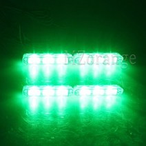 Fso 자동 경찰용 스트로브 라이트 4x3 LED 플래시 스트로보 스코프 건설 장비용 경고 성 노출증, green
