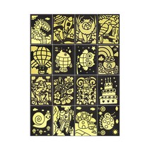 한국모루 포일 아트 스티커 호일 세트 만들기 꾸미기 동물 캐릭터 유치원 학교 홀로 그램 반짝이 DIY, 로켓