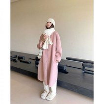 코트 트렌치 겨울 가을 Freshtaro 팥앙금 울 알파카 심플 더블 롱 양면 모직 코트녀