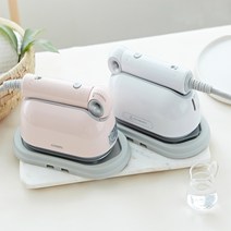 코맘스 2in1 핸디형 미니 스팀 건식 접이식다리미, 화이트