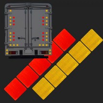 안전제일 안전용 고휘도 사각형 반사스티커 리플렉터 테이프 레드(낱개10개)