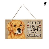 카페 인테리어 소품 샵 벽인테리어 Home Decor Wooden Dog Sign Pet 걸이식 플라크 펜던트 20x10cm 보드 사인 앞문 울타리 마당 직사각형 애완 동물 태그, 5