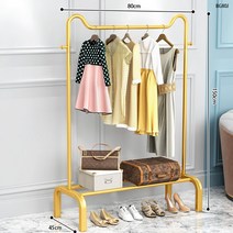 철제 스탠드 옷걸이 행거 심플 드레스룸 미니 옷가게 간이 코트랙 긴옷 소형, 중, 80cm 골드 선반