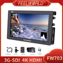 스마트모니터 세로 휴대용 컴퓨터 모니터 듀얼 와이드 리퍼 배그용 스크린 Feelworld fw703 3g sdi 4k hdmi 카메라 필드, 협력사
