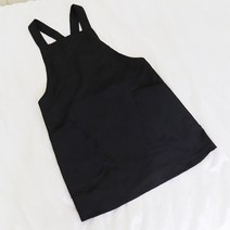 (주)더해피 가정 미술 미용 수예 카페 업소 손님용 핸드메이드 앞치마 모음, X형 포그니 앞치마-블랙(대)