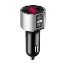 블루투스 호환 FM 송신기 오디오 Aux 모듈레이터 듀얼 USB 고속 차량용 충전기 핸즈프리 통화 자동차 키트 라디오 MP3 플레이어, Default Title