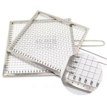 손잡이 실석쇠 바베큐 그릴판 고기판 사각 십자 320, 320×320mm