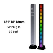 리듬 나이트 라이트 바 RGB 사운드 컨트롤 음악 조명 앱 LED 자동차 게임룸 데스크 DJ 스튜디오용 분위기, 12 32 LED Silver_04 10 PCS