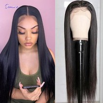 스트레이트 레이스 프론트 human hair wigs 30 inch lace front human hair wigs pre plucked for women peruvian, 30인치, 150, 4x4x1 클로저 가발