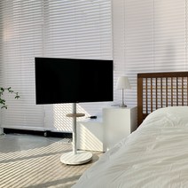 라온퍼니쳐 특허받은 일반형 티비 스탠드 거치대 이동식 tv 이젤형 삼성 LG TV 호환, 화이트