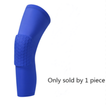충돌 방지 무릎 패드 농구 보호대 압축 슬리브 벌집 폼 브레이스 피트니스 기어 배구 지원, 03 1PC Long Knee Blue_02 S