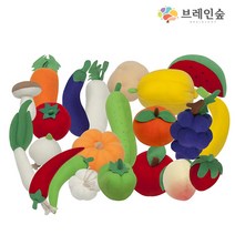 [KC인증] 말랑말랑 과일야채 놀이세트 21종 소꿉놀이 기초학습 프리미엄 실리콘 장난감 안전한 국내생산 어린이집 유치원 교구, 단품