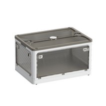 ZZJJC 수납함 가정용 라지 이불 정리함 투명 접이식 수납함 옷장 비닐 바구니, 사이즈 51.5x36x30, 흰색