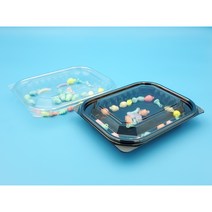 반찬가게용기 YG-003 용기시장 DL-GD-BK-003 투명/검정 600셋트, 검정색 몸통 - 600셋트