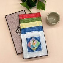 [예원콜렉션] 고급 전통 모시 조각보 컵받침 코스터 외국인선물 답례품, 02 노란색
