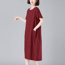 여성 여름 오버핏 롱 원피스 반팔 롱티 a라인 캐주얼 원피스 SFW0322026