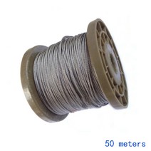 석재 부속 와이어 50 미터 0.5/0.6/0.8/1/1.2/1.5mm 2mm 연선 베어 로프 리프팅 케이블 라인 방수 7*7 구조, diameter 1mm
