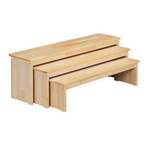 원목 삼단의자(중) (가로1010X세로300X높이310) H38-1 장의자 벤치 어린이집의자 돌봄교실의자 유치원의자 공부방의자