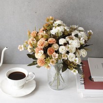 cocooning 홈가드닝 조화부케 2color 데이지 1P 인테리어 조화, 오렌지