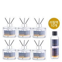 레이나퍼퓸 공병6개+리필150mlx10+스틱10세트+선물박스, 투명화분병6개_페퍼민트10개