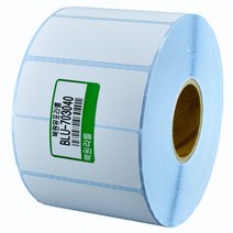 유포지 70X30mm 지관40mm 방수 롤 라벨스티커 BLU-703040