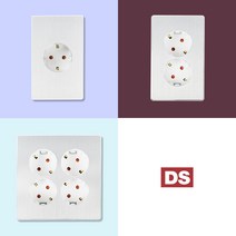 DS이엘씨 D3 화이트 실버 알루미늄 콘센트 모음 스위치 통신 CATV 전화 인터넷 커버 교체 디자인 인테리어 맹커버, 부자재, 02_맹커버(정사각)