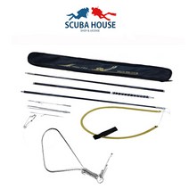 스쿠바하우스 강화카본 3단작살 고기꿰미(대)세트, 블랙