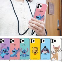 아이폰13 케이스 GF 디즈니 폰스트랩 핸드폰줄 목걸이 줄 곰돌이푸 스티치 밤비