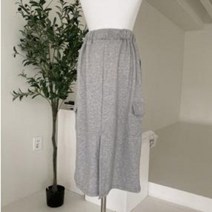데일리 무지 스트릿 힙한 건빵 포켓 뒷트임 캐쥬얼 밴딩 면 스커트 H라인 롱치마 쭈리 포켓 롱 카고 스커트