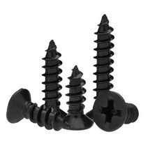 M2.6 블랙 접시 머리 태핑 스크류 카운터 성크 강철 크로스 나사, M2.6 (100pcs), 16mm, 1개