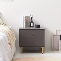 폴앤메이 소르베 2칸 서랍 협탁 500, 그레이