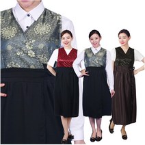 AE243 한식 앞치마 한복 대장금 명절 추석 여름 시원한, AE243 자주도트+검정