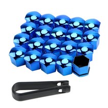 볼트캡 UEESHOP 자동차 휠 너트 캡 보호 커버 녹 방지 허브 나사 타이어 볼트 외부 17mm 20pc, 08 Electroplated Blue