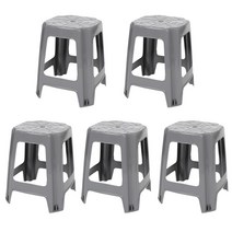 지오리빙 플라스틱 사각의자 5p, 그레이5p