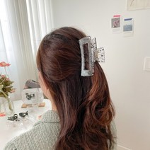 페인팅 투명 스퀘어 헤어 집게핀
