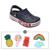 CROCS KIDS 키즈 BAYABAND CLOG NAVY + 지비츠 해피캔디 5PACK (MK100077)