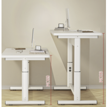 낮은책상 65cm 높이 학생 키작은 수동 높이조절 여성용 여성책상, 올화이트 80x60x65-90cm