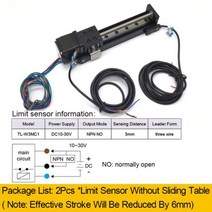 TOSEASTARS T 타입 슬라이딩 테이블 레일 선형 스테이지 XYZ 축 CNC 3D 프린터용 스테퍼 모터 50-300mm 스트로크 Nema11 28mm, 12mm Pitch_2Pcs Limit sensor