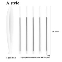 투명 수제 볼펜 실리콘 몰드 UV 수지 에폭시 펜 홀더 주조 DIY 쥬얼리 제작, 04 01 mold 15 pens