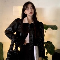 갈색 라이더 라이더 여성 코디 여자 남자 브라운 인조가죽자켓 크롭 무스탕