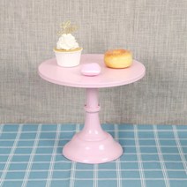 애프터눈 티 트레이 케이크 스탠드 디저트 아이언 파티 디스플레이 결혼식 홈 장식 단련 생일 퍼지 데스크탑, 2.pink  10인치
