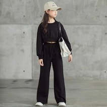 유블리 아동 이쁜 상하의 투피스 세트 캐주얼 크롭 티셔츠 데일리 트레이닝복 UV107001HR 홀리뱅