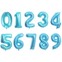애드벌룬 에드벌룬 현판식 제막식천40 인치 큰 숫자 알루미늄 호일 풍선 번호 0-9 기념일 생일 파티 장식, 05 blue_09 8_03 40 인치