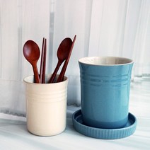 로얄베일 물빠짐 도자기 수저통 조리기구통, 피치핑크, 조리기구통(+3000)