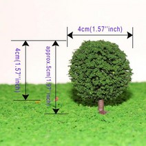 헬퍼솔 S0502 공 모양의 나무 모델 기차 워게임 디오라마 건축 풍경, [01] 5cm