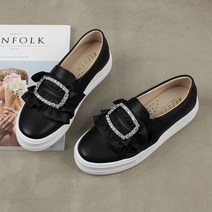 분홍슈즈 레이스 보석 슬립온 로퍼 단화