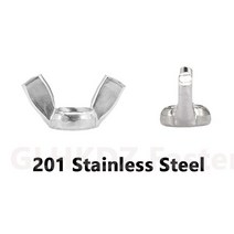 윙너트 날 나비 날 손으로 조임 스테인레스 스틸 미터법 거친 나사, m12, 201 스테인레스 스틸