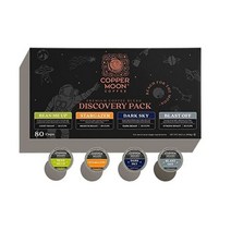 큐리그 K컵 브루어용 코퍼 문 싱글 서브 커피 포드 라이트 미디엄 및 다크 로스트 디스커버리 버라이어티 팩 80개, 80개(1팩)