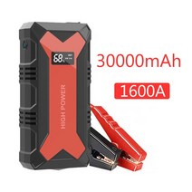 점프스타터 점프스타트 자동차점프스타터 자동차 점프 12V 스타터 보조베터리 600A 휴대용 배터리 충전기, 표준 30000mah